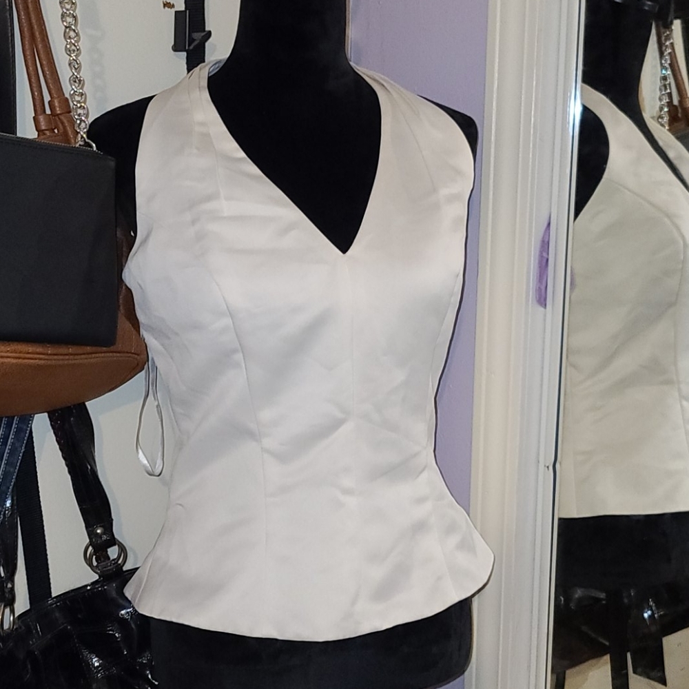 NWT Eden Maids formal halter top cream sz 10